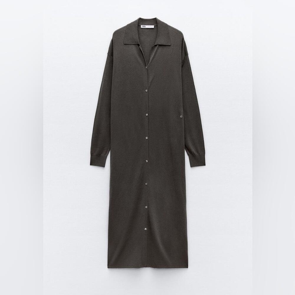 ZARA KNIT DRESS WITH SIDE BUTTONS - Picture 7 of 11